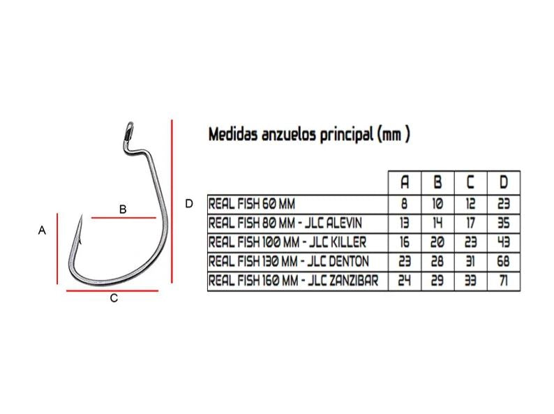 Real Fish Main Hook- 130 mm - 3 Pack