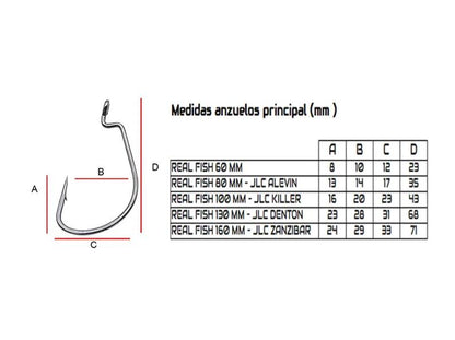Real Fish Main Hook- 130 mm - 3 Pack